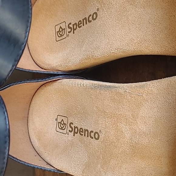 EUC Spenco Sandals Women's sz 8B Jasmine Ankle Strap Black/Gold Flat Sandals - Picture 10 of 11